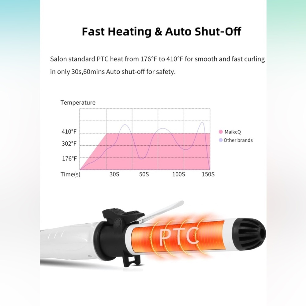 MaikcQ 1.25 Inches Rotating Curling Iron - Picture 4 of 7